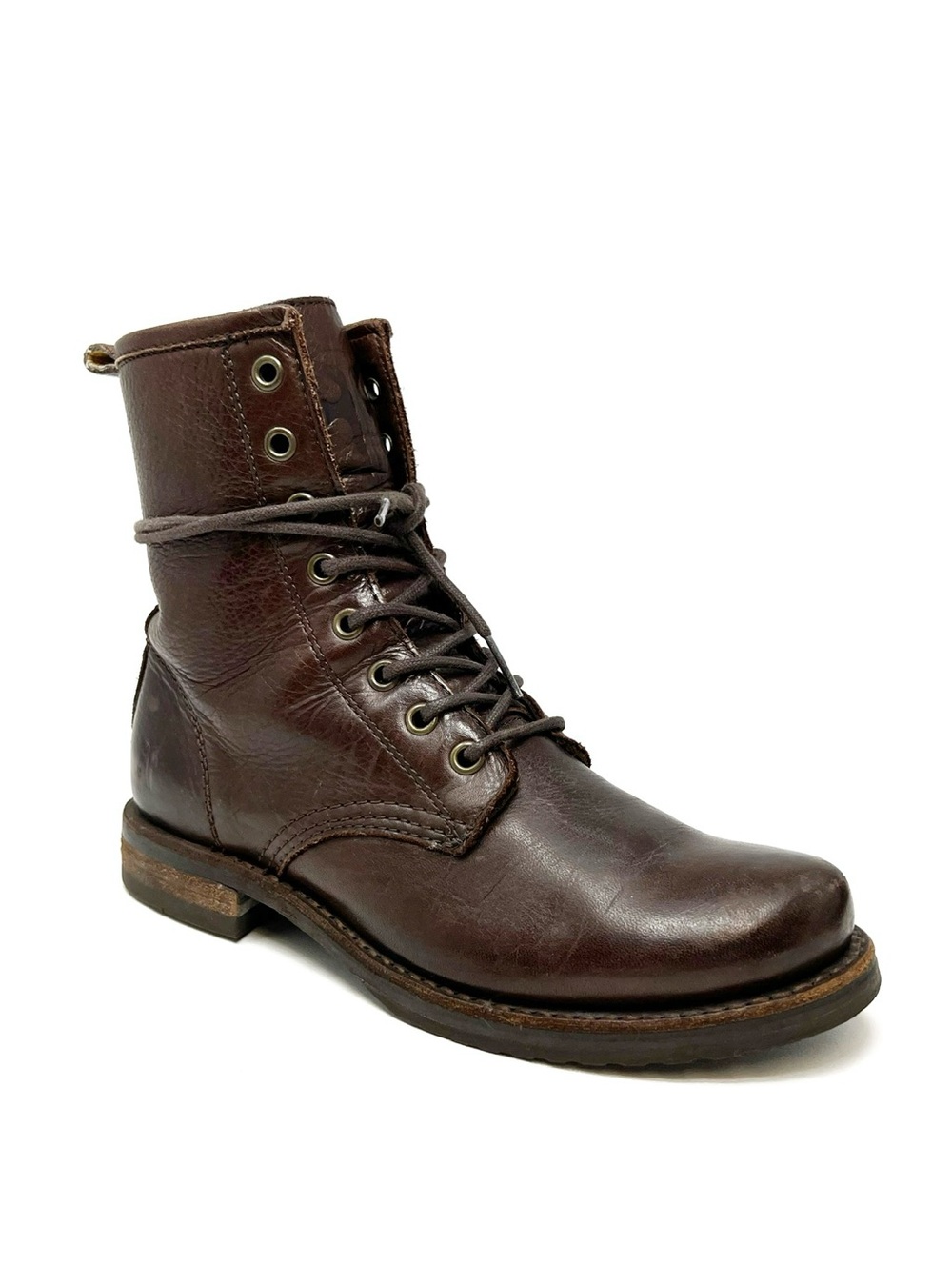 Frye Veronica Combat Boot Dark Brown Leather Women’s Size 6.5